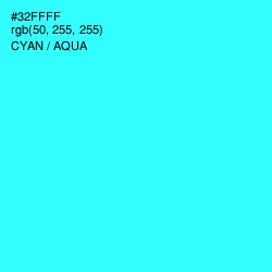 #32FFFF - Cyan / Aqua Color Image